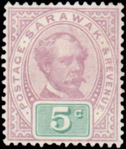 Sarawak #12, Incomplete Set, 1891, Hinged