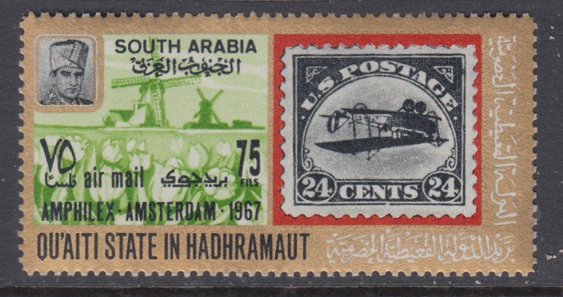 Aden Qu'aiti MI 105A Stamp on Stamp MNH VF