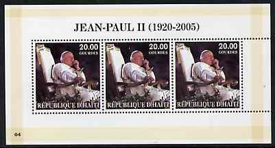 Haiti 2005 Pope John Paul II perf sheetlet #4 (Text in Fr...