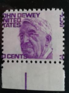 SCOTT # 1291 EFO MIS-PERFERATION THIRTY CENT DEWEY GEM MINT NEVER HINGED !!