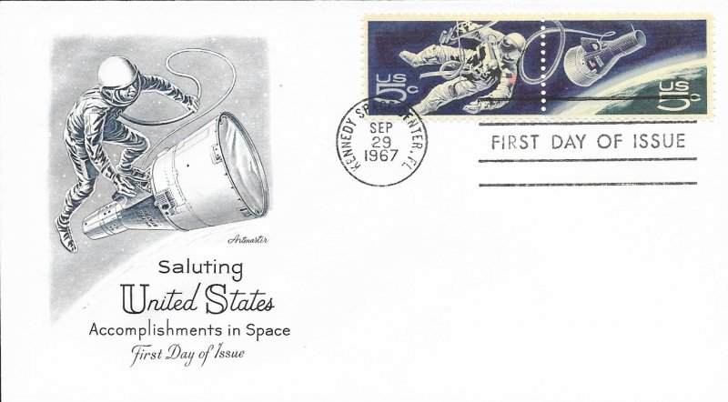 1967 FDC, #1331a, 5c Space Achievements, Artmaster