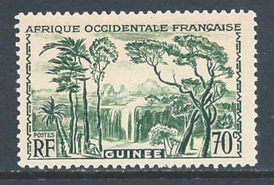 French Guinea #144 NH 70c Forest Waterfall