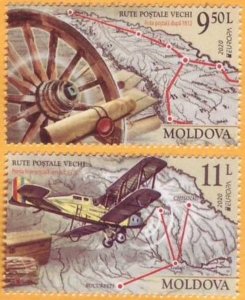 Moldova 2020 Europa CEPT Old post routes set of 2 stamps MNH