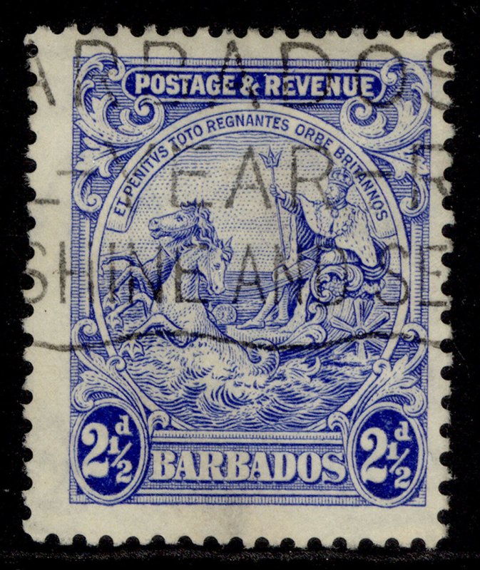 BARBADOS GV SG233a, 2½d bright ultramarine, FINE USED.