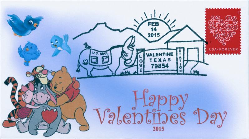 2015, Valentines Day, Valentine TX, Pictorial Postmark, 15-021