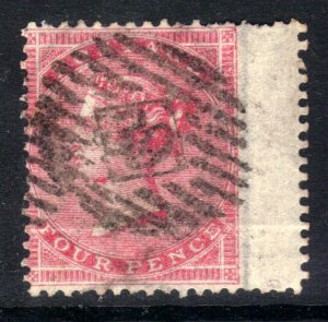 GB 1855 - 57 QV 4d Rose Carmine used SG 66 Pmk 39 CV £150 ( F1229 )