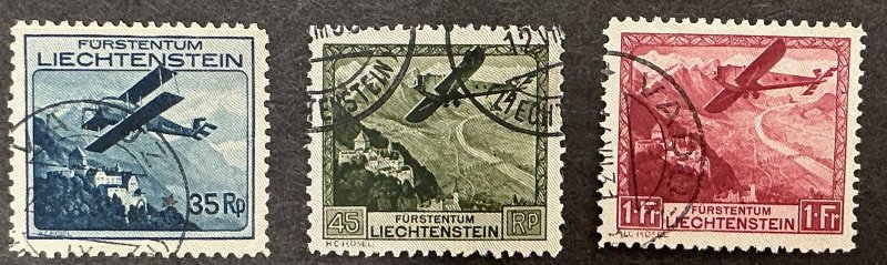 Liechtenstein #C1-C6 - 1930 Complete set of 6 Airmail stamps, Used. Cat. $280.00