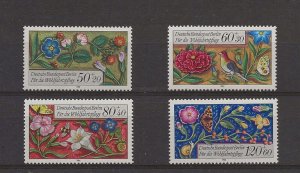 Germany Berlin 1985 Humanitarian, Flowers set of 4 sg.B706-9   MNH