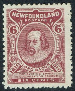 NEWFOUNDLAND 1910 JOHN GUY ISSUE 6C INSCRIBED COLONISATION PERF 12