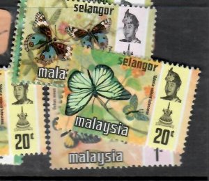 Malaysia Selangor Butterfly SG 146-52 MNH (4epu)