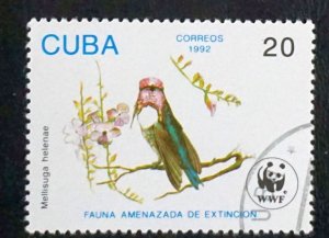 CUBA Sc# 3430 WWF HUMMINGBIRDS World Wildlife BIRDS  20c 1992 used cto