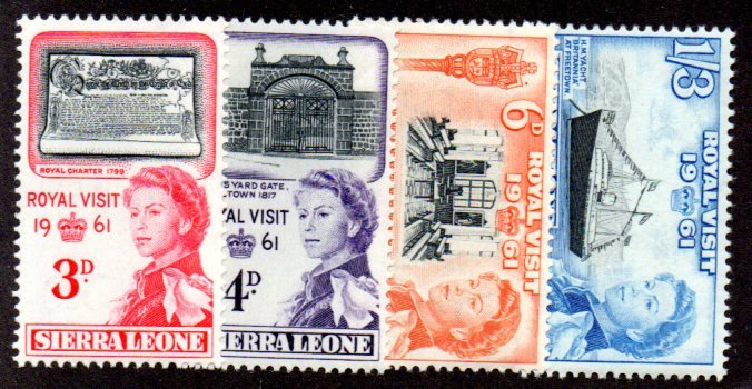 SIERRA LEONE 221-4 MNH SCV $3.65 BIN $1.85 ROYALTY