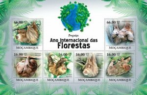 Mozambique 2011 MNH - Sloth (Fauna).  Michel: 4403-4408,  Scott: 2163