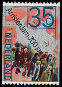 Netherlands #527 People and Map of Dam Square; MNH