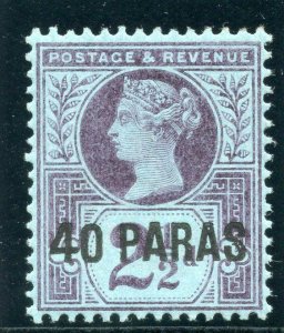 British Levant 1887 QV 40pa on 2½d purple/blue MLH. SG 4. Sc 4.