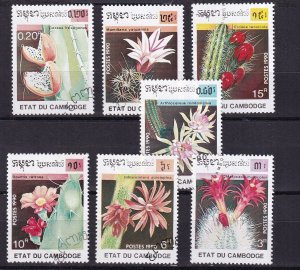 SA07b Cambodia 1990 Cacti with Flowers used stamps