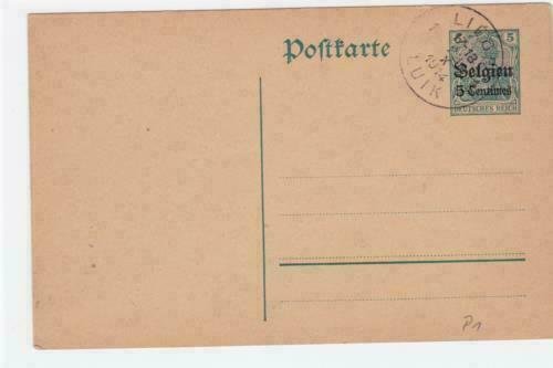 Germany occupation Belgium 1914  prepaid stamped post card  R20358