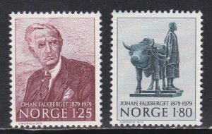 Norway # 748-749, J. Falkberget - Novelist, Mint NH, 1/2 Cat. .