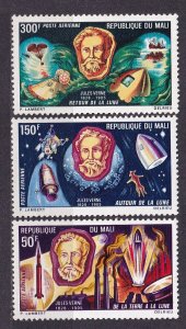 1970 Mali 224-226 Jules Verne and Apollo 8,00 €
