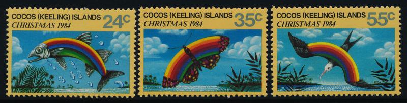 Cocos Islands 122-4 MNH Christmas, Fish, Butterfly, Bird