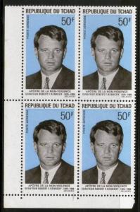 CHAD - TCHAD 1969 FAMOUS PEOPLE, APOSTLE OF NON VOILENCE R. F. KENNEDY Sc C55...