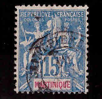 Martinique Scott 40 used On Quadrile Paper