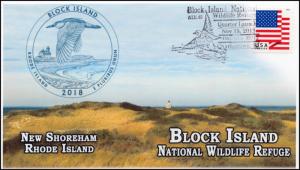 18-298, 2018, Block Island NWR, Pictorial, Postmark, New Shoreham RI, Event Cove