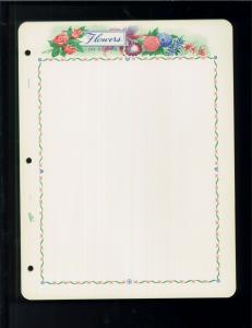 White Ace Historical Stamp Album Pages Flowers Topical Blank Pages Pack of 12