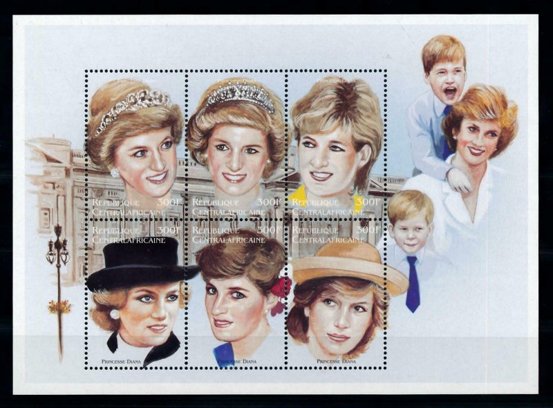 [101354] Central African Rep. 1997 Royalty Princess Diana Sheet MNH