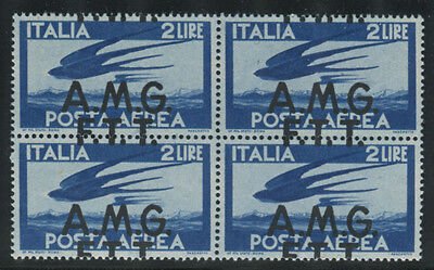 Air Mail Democratica Lire 2 with heavily shifted overprint down