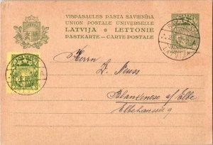 Latvia 10s Arms and Stars on 10s Arms and Stars Postal Card 1932 Riga Ozst, L...