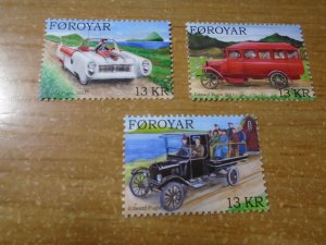 Automobiles (Cars) : Faroe Island  #  567-69  MNH