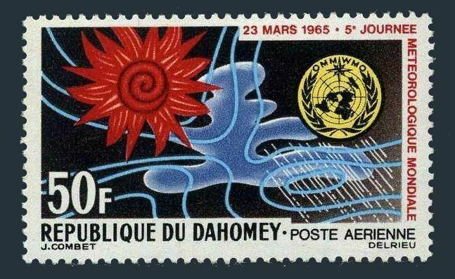 Dahomey C25,MNH.Michel 246. World Meteorological Day,1965.Weather map.