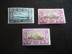 Stamps - St. Pierre Miquelon - Scott# 137-139 - Mint Hinged Part Set of 3 Stamps