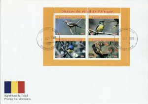 Chad 2019 FDC African Sunbirds of Africa 4v M/S Cover Sunbird Birds Stamps