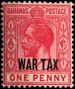 Bahamas #MR7, Incomplete Set, 1918, Hinged