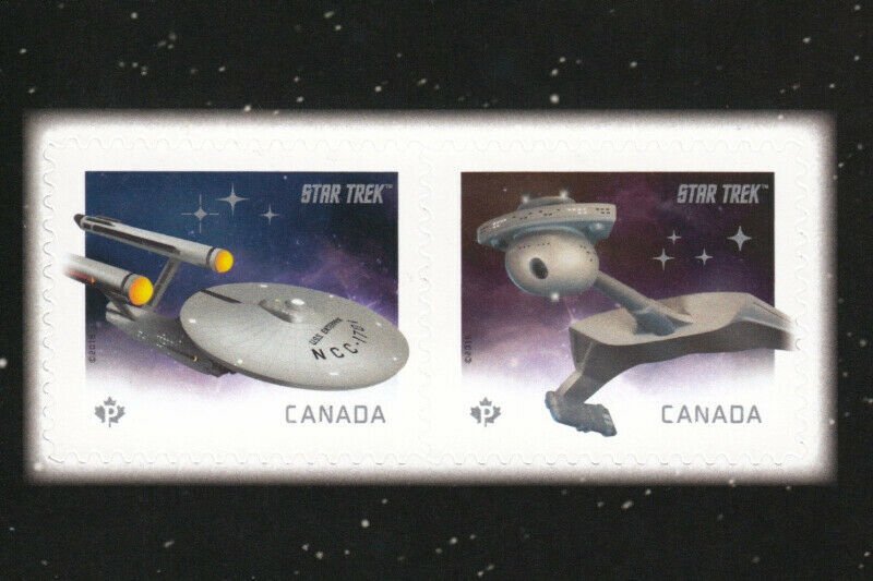 STAR TREK 50th. = DOUBLE SIDE Souvenir Sheet from PRESTIGE booklet Canada 2016