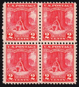 US 645 MNH VF 2 Cent Valley Forge Block of 4