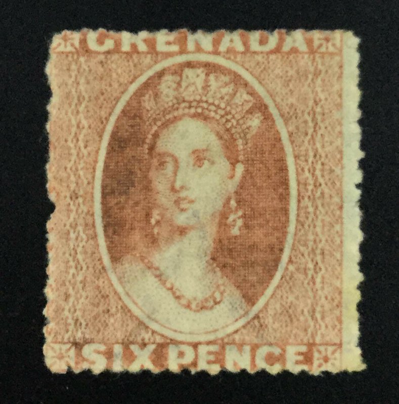 MOMEN: GRENADA SG #6 1863 MINT OG H **SIGNED** £600 LOT #61790