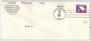 1967 LUMINESCENT TAGGED EAGLE ENVELOPE U550A BAYLESS #10 PLAIN ENV Hand Cxl