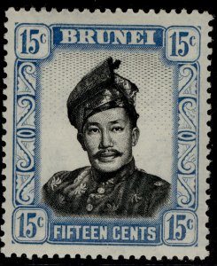 BRUNEI QEII SG108, 15c black & pale blue, LH MINT.