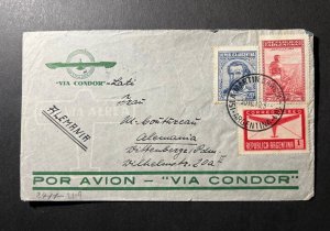 1940 Argentina POW Cover Isle Martin Garcia to Germany Graf Spee rRisoner of War