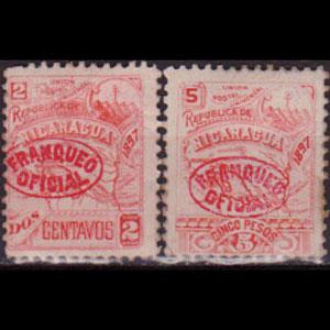 NICARAGUA 1896 - Scott# O83-4 Map 2-5c LH