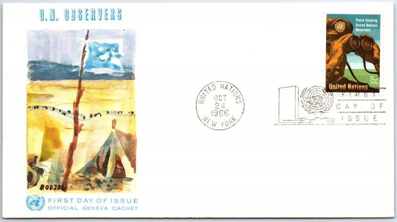 UN UNITED NATIONS FIRST DAY COVER OFFICIAL GENEVA SWITZERLAND OFFICE CACHET #44