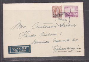 TURKEY, 1959 Airmail cover Kadikoy to Czechoslovakia