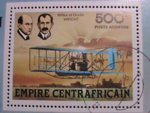 ​CENTRAL AFRICA-1978 WRIGHT BROTHERS & HIS PLANE CTO S/S-VERY FINE