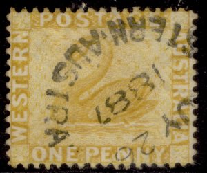 AUSTRALIA - Western Australia QV SG76, 1d yellow-ochre, FINE USED. CDS