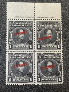 Venezuela 268S, 1B Bolivar, American Bank Note Co. inscription blk 4  SPECIMEN 