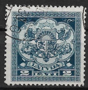 1931 Latvia 153 Coat of Arms 2 lati used with swastika watermark