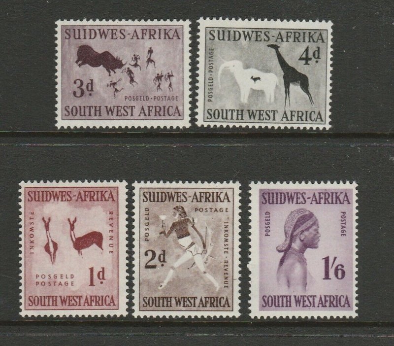 South West Africa 1960 Defs, Wmk 102, MM SG 166/70 Less 169a